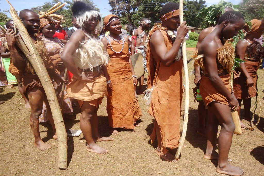 Bakonjo people, also known as Bakonzo in their traditional attires made of bark clothes