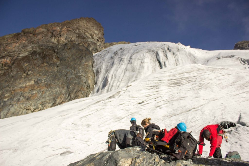 Getting to the top of Rwenzori Mountain at Margherita Peak in Rwenzori Mountain National Park.